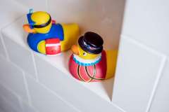 Rubber duckies ; detail shot from bathroom remodeling project photo gallery.  Features