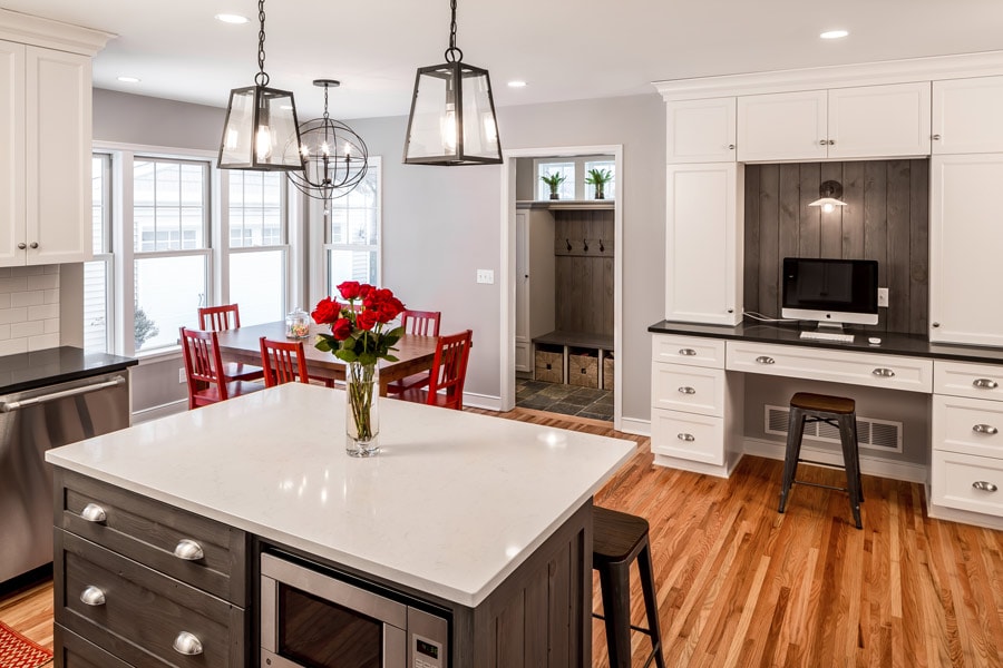 modern kitchen and dining area