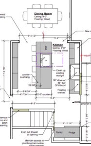 floor plan for kitchen and dining room