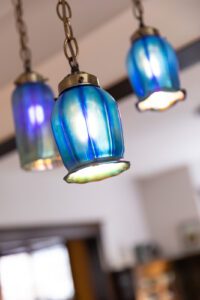 Decorative blue hanging lights 