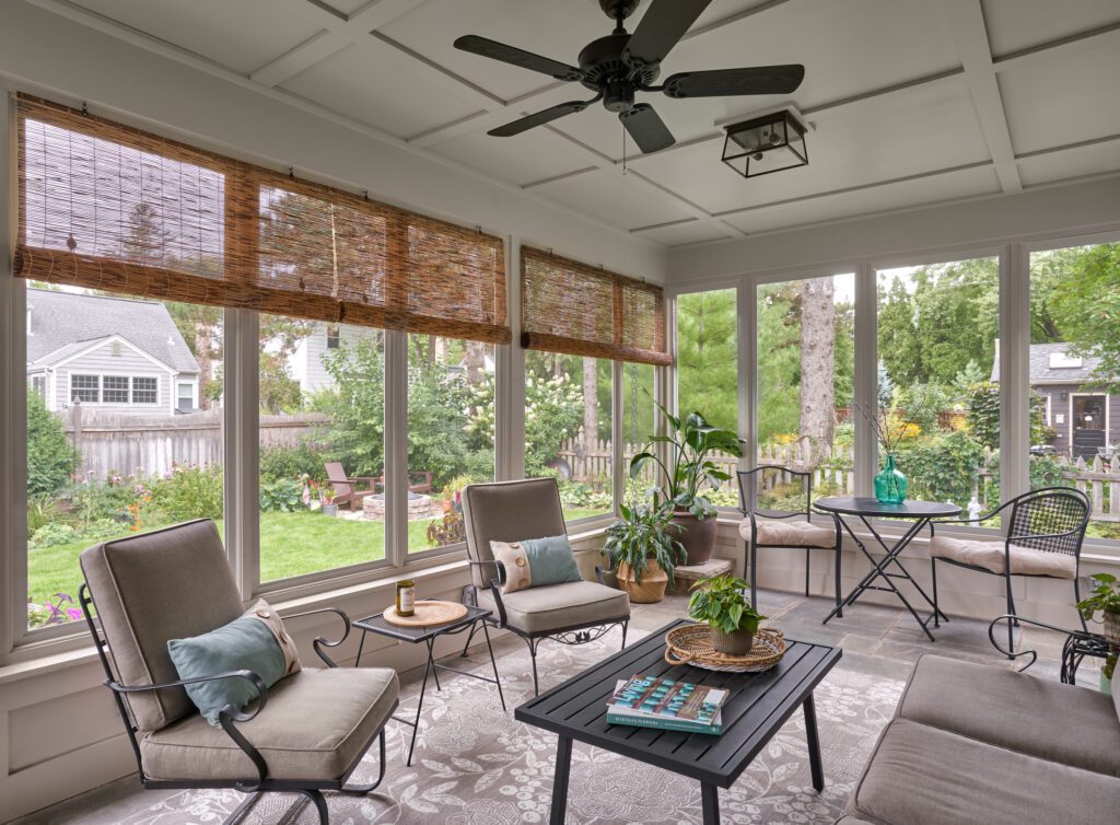 Exterior remodeling project - screen porch addition. New screenporch features custom-sized screens and views of the entire backyard. 