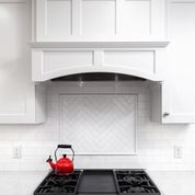 White Kitchen Backsplash Feature Area