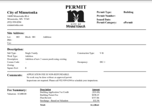 permit application for remodeling work
