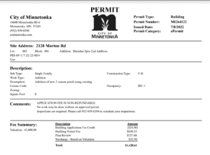 permit application for remodeling work