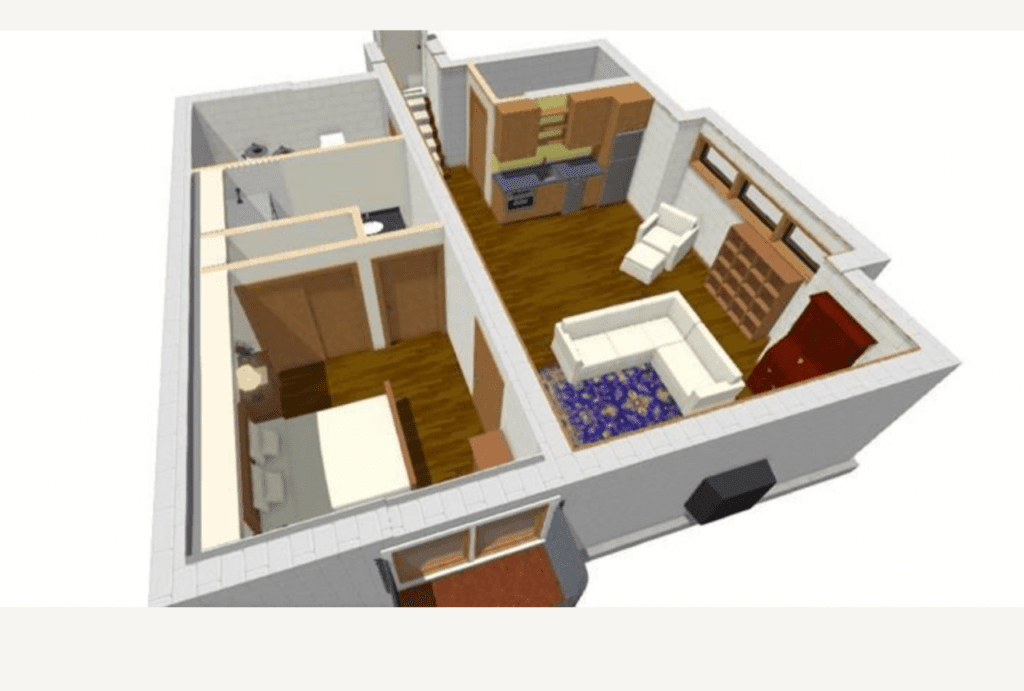 3D rendering of mother-in-law suite design.